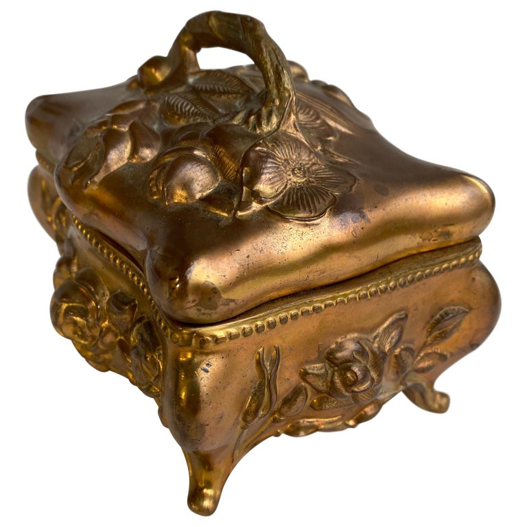 American Victorian Style Brass Jewelry Box by Wade Manufacturing Group