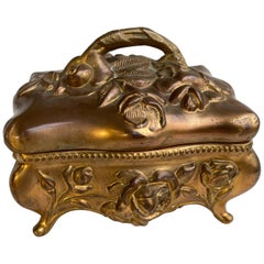 Vintage American Victorian Style Brass Jewelry Box by Wade Manufacturing Group Co.