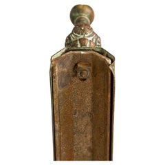 American Victorian Style Bronze and Iron Foliate Design Fireplace Fender