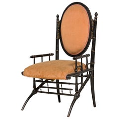 American Victorian Velvet Arm Chair