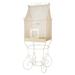 American Victorian White Bird Cage Antique American Victorian White Bird Cage
