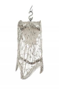 Lustre victorien américain en osier blanc
