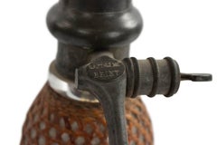 American Victorian Wicker and Glass Table Lamp