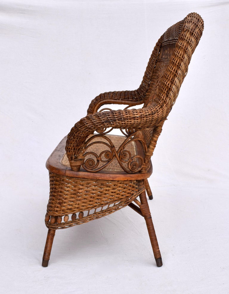 American Victorian Wicker Loveseat For Sale at 1stDibs