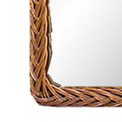 American Victorian Wicker Woven Butterfly Wall Mirror