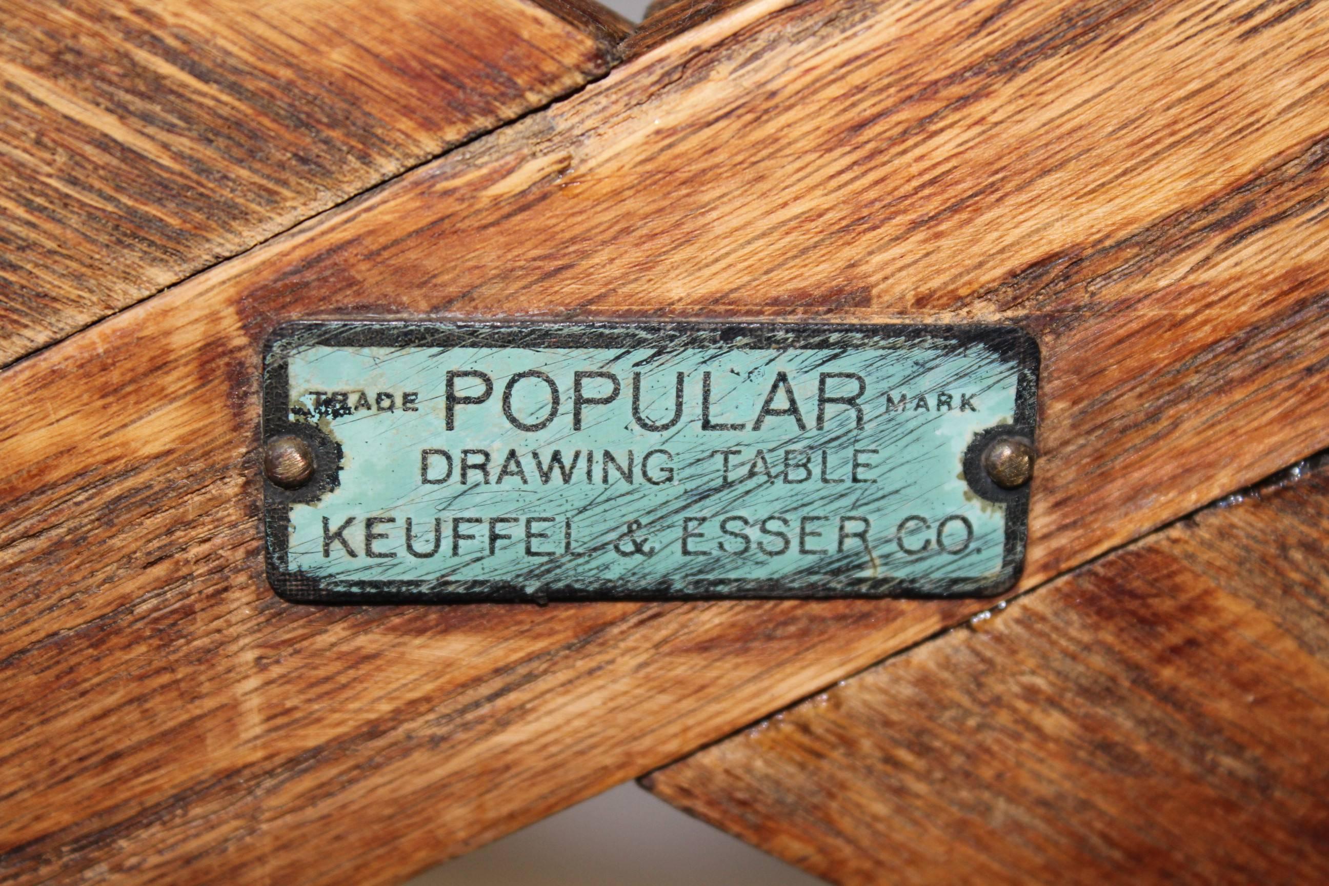 American Vintage Adjustable Drafting Table by Keuffel & Esser Co. In Good Condition In Marbella, ES