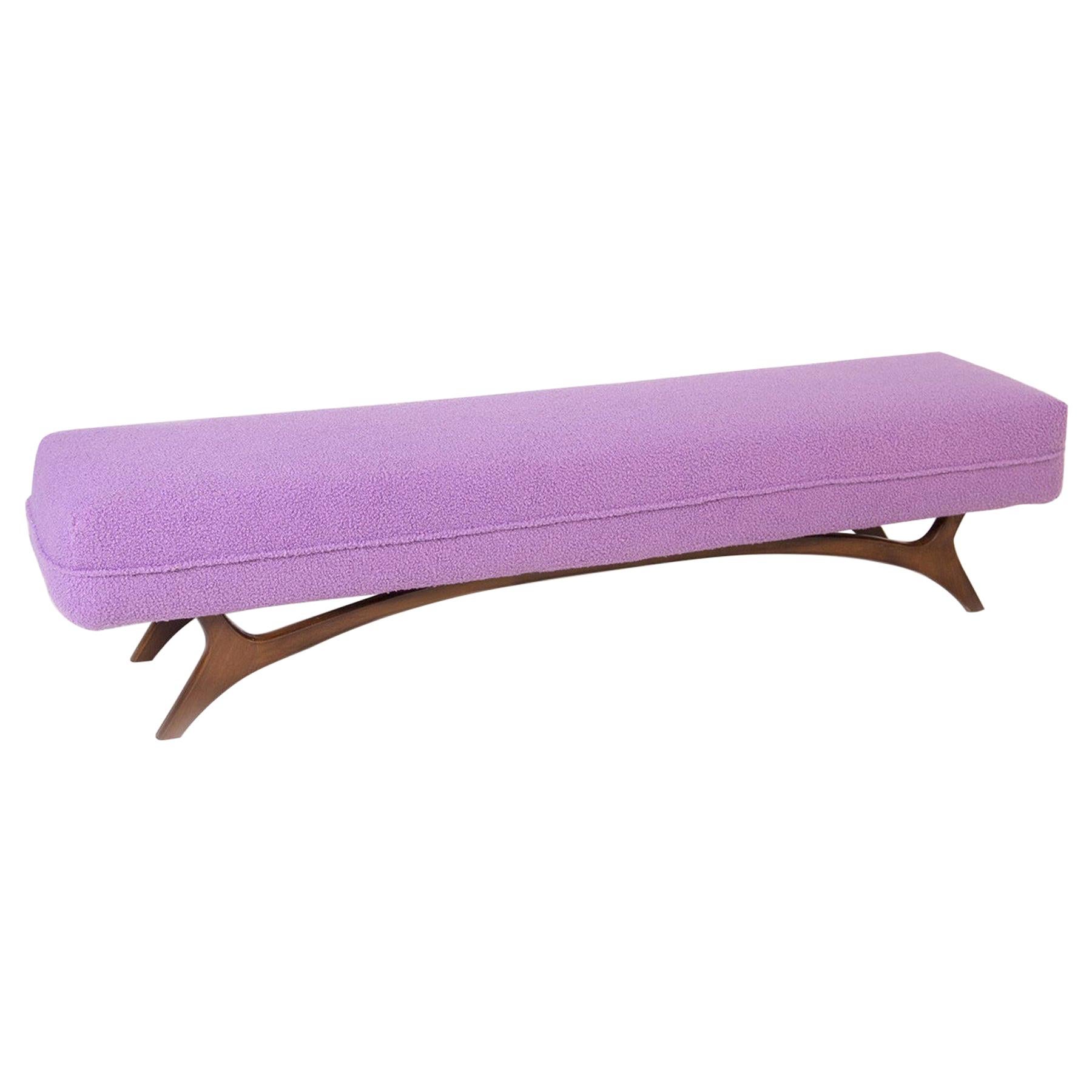 American Vintage Bench in Lilac Bouclé