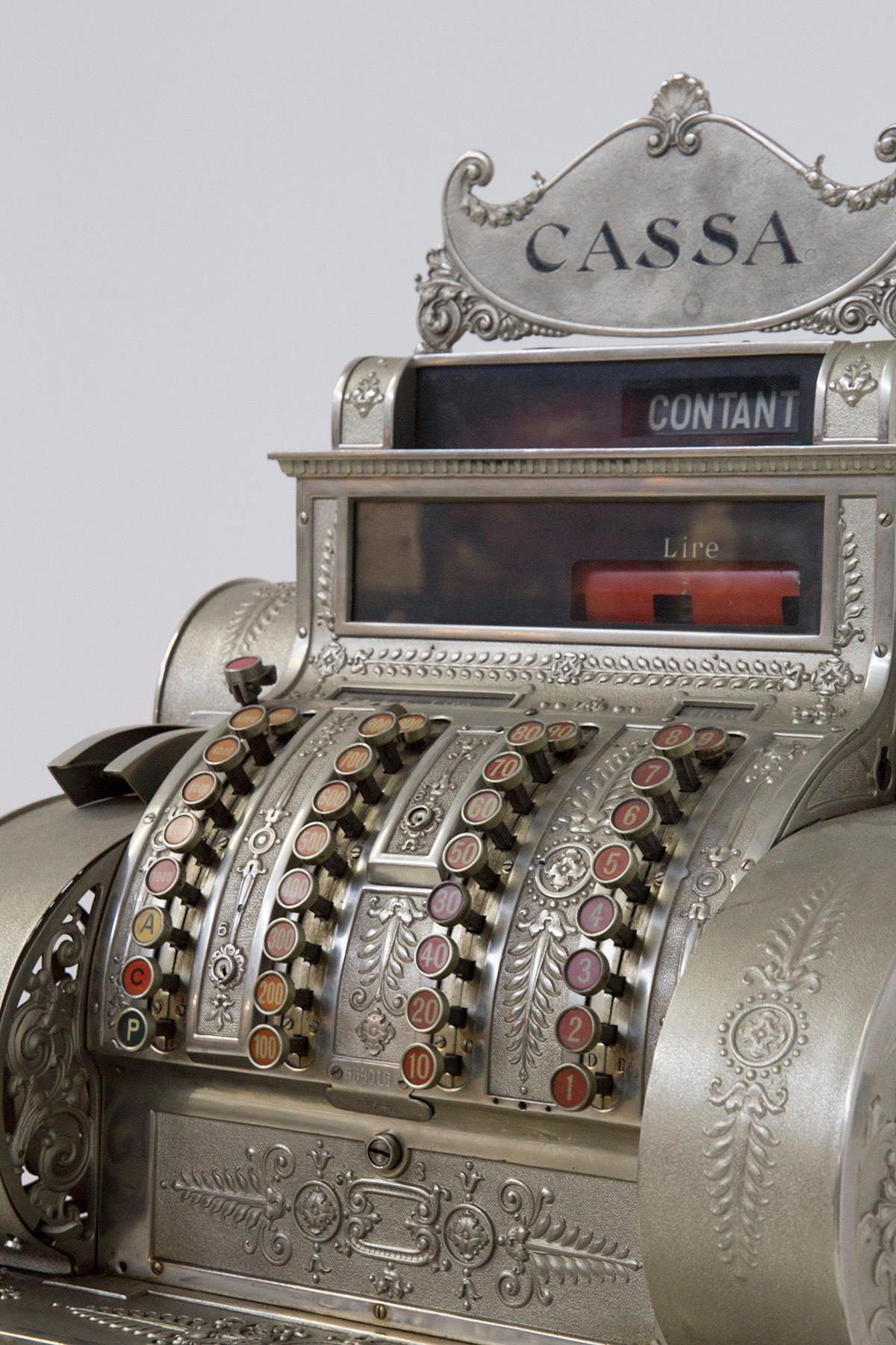 Art Nouveau American vintage cash register from NATIONAL, made of metal For Sale