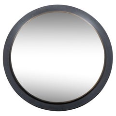 American Vintage Convex Mirror with Circular Black Metal Frame
