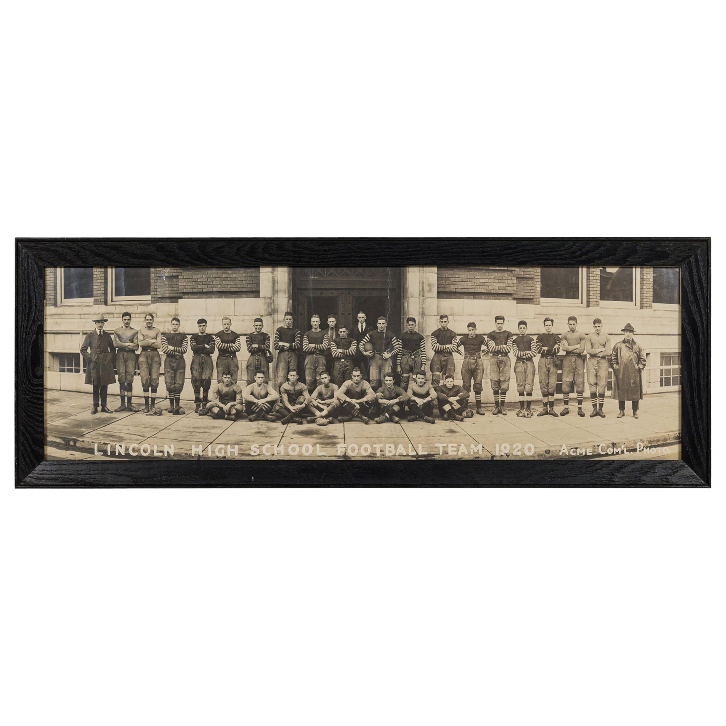 American Vintage Football Team Photograph, Lincoln High