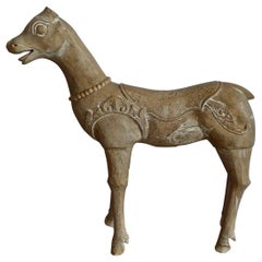 American Vintage Hand Carved Model Wood Llama
