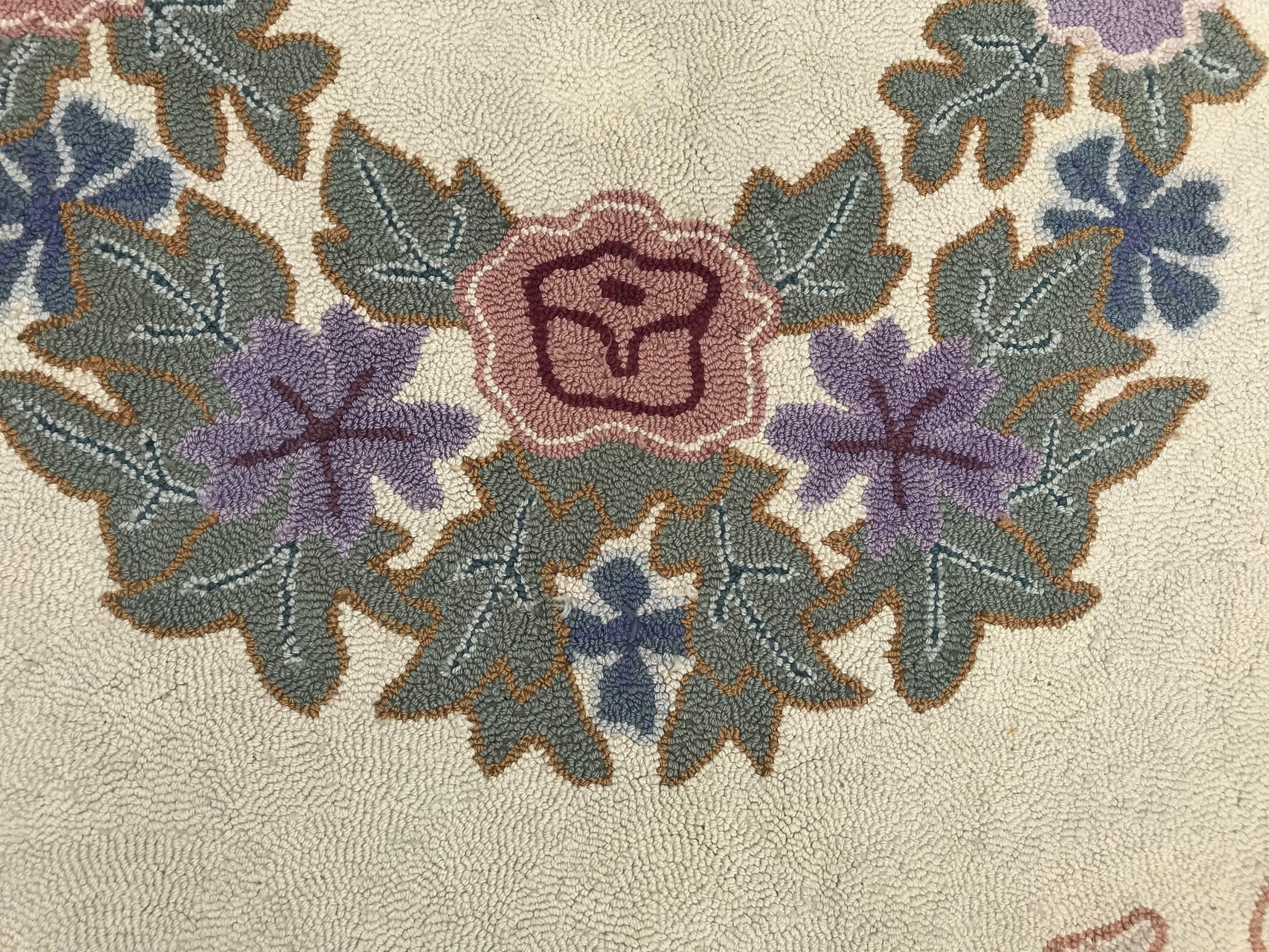 Alfombra de gancho ovalada American Vintage de Bobyrug imperio estadounidense en venta