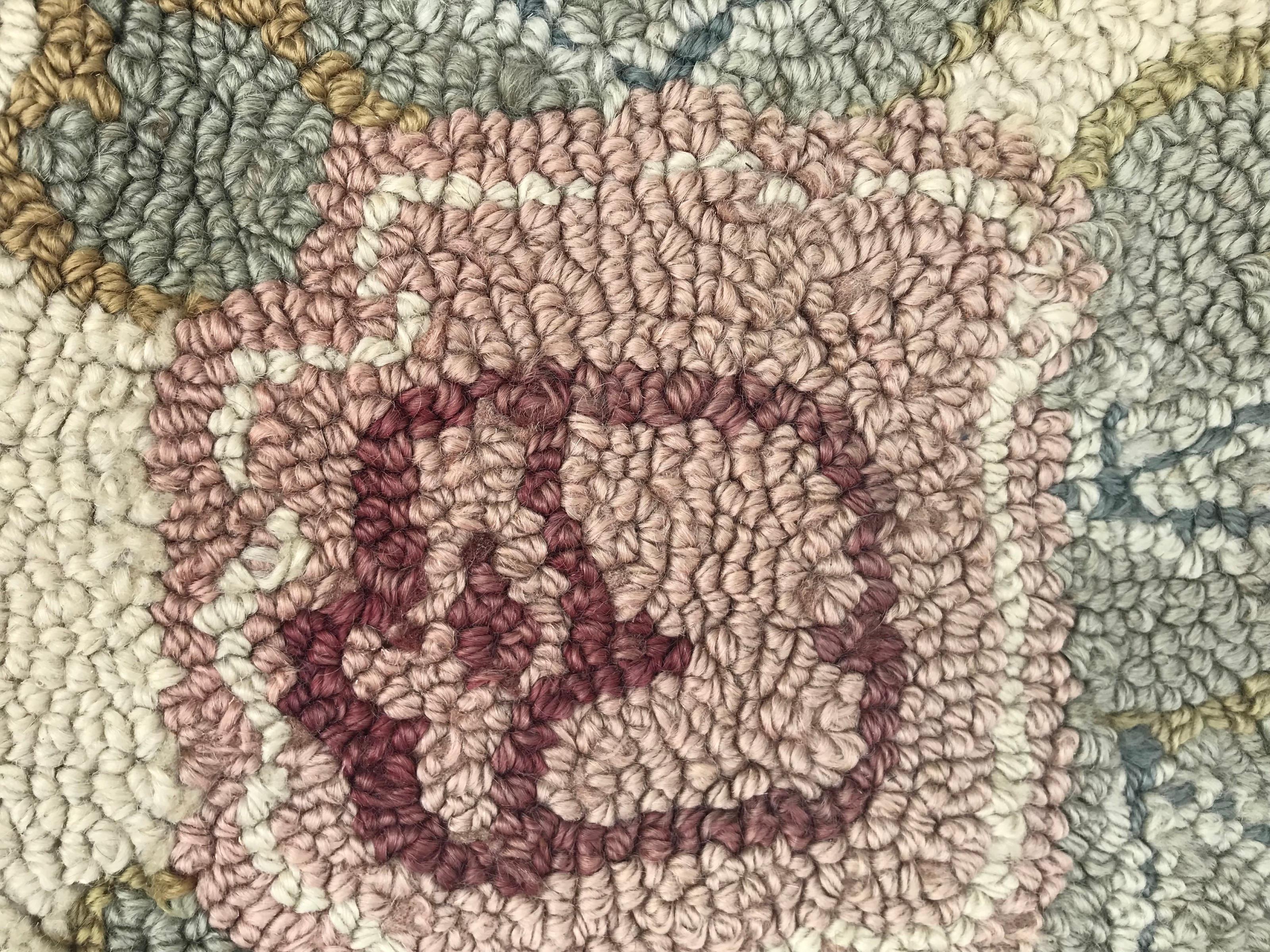 20th Century Bobyrug’s nice American Vintage Hook Rug For Sale