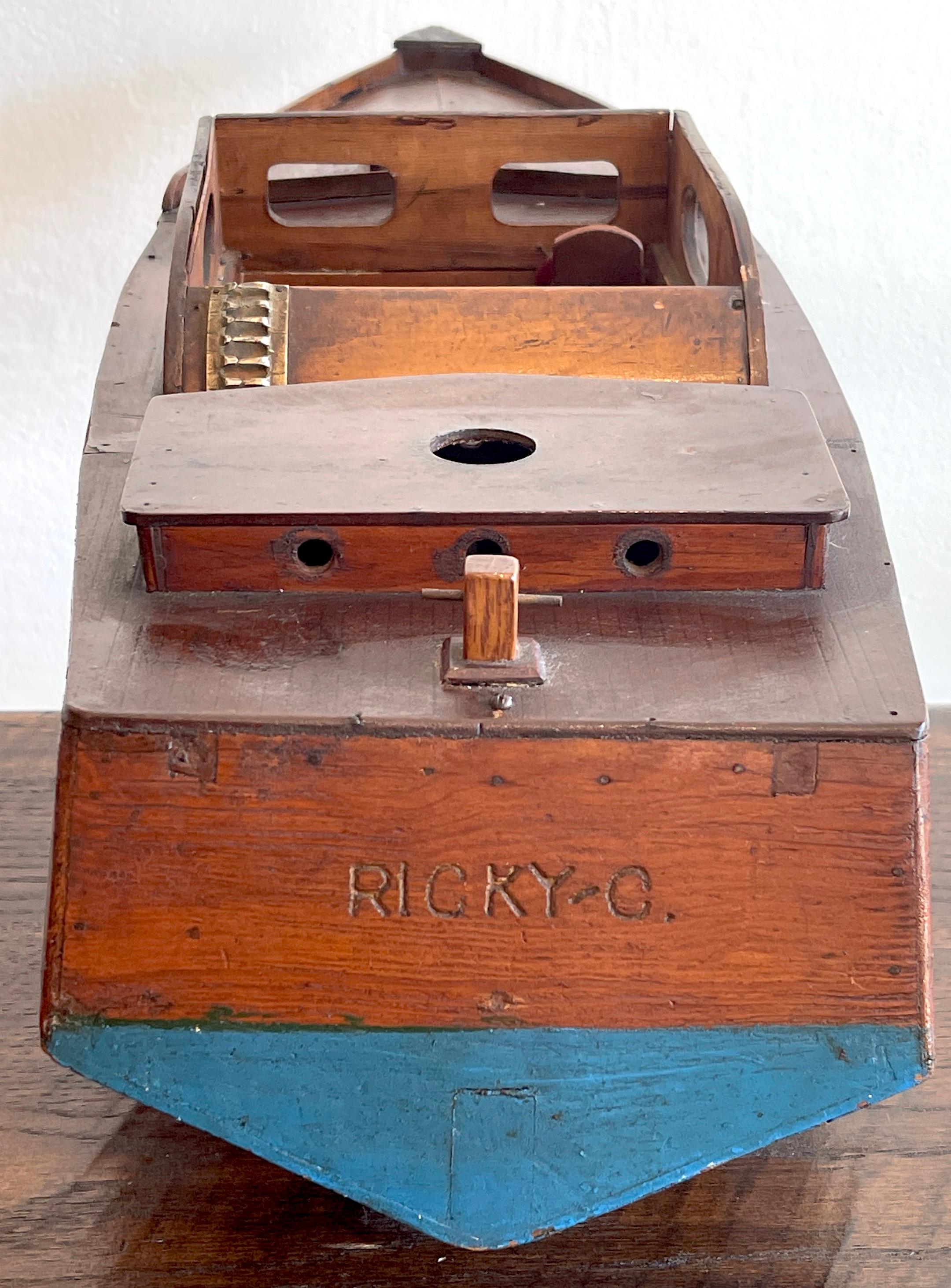 Ebonized American Vintage Model of a Speedboat 'Ricky-O' For Sale