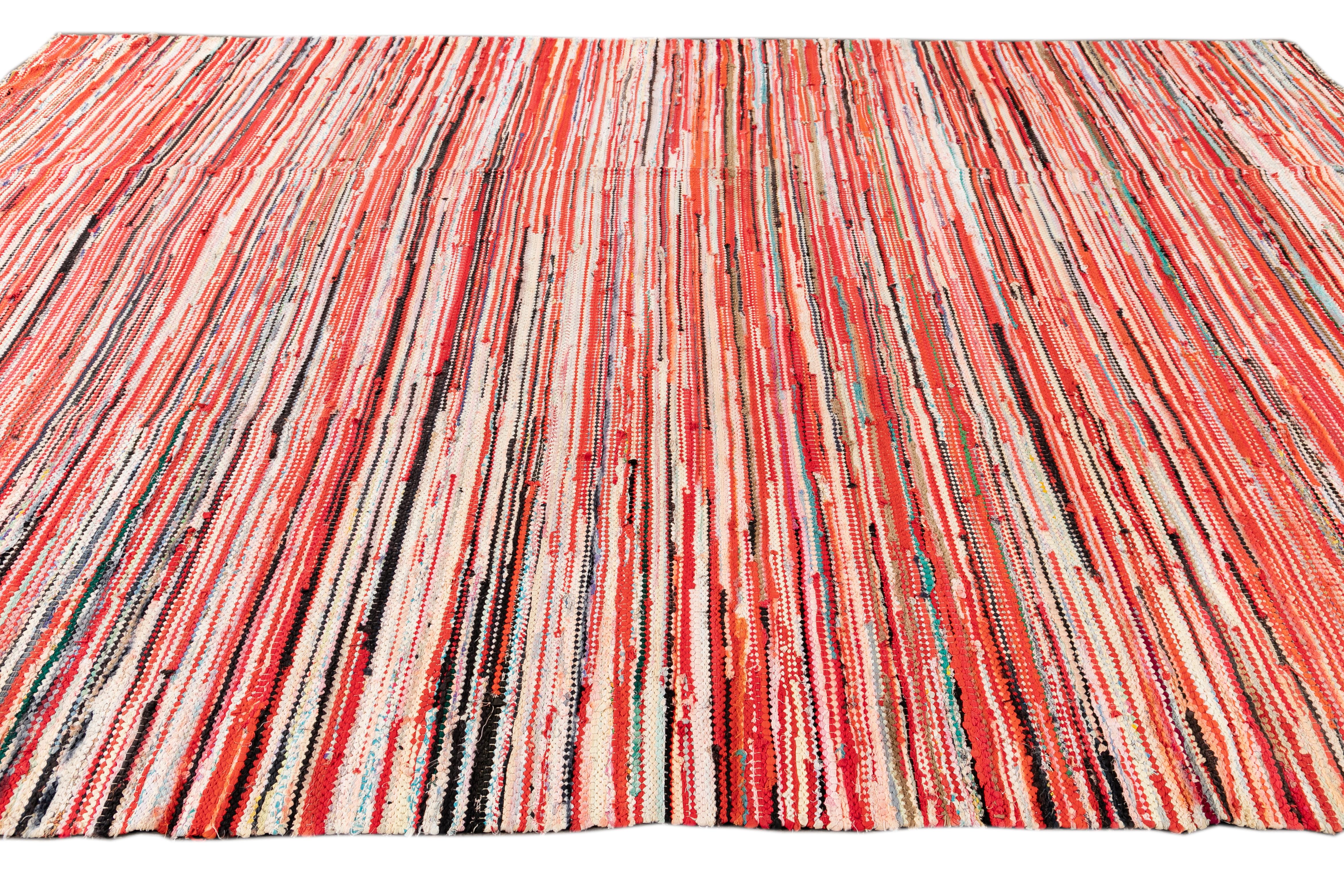 American Vintage Striped Rag Rug 1