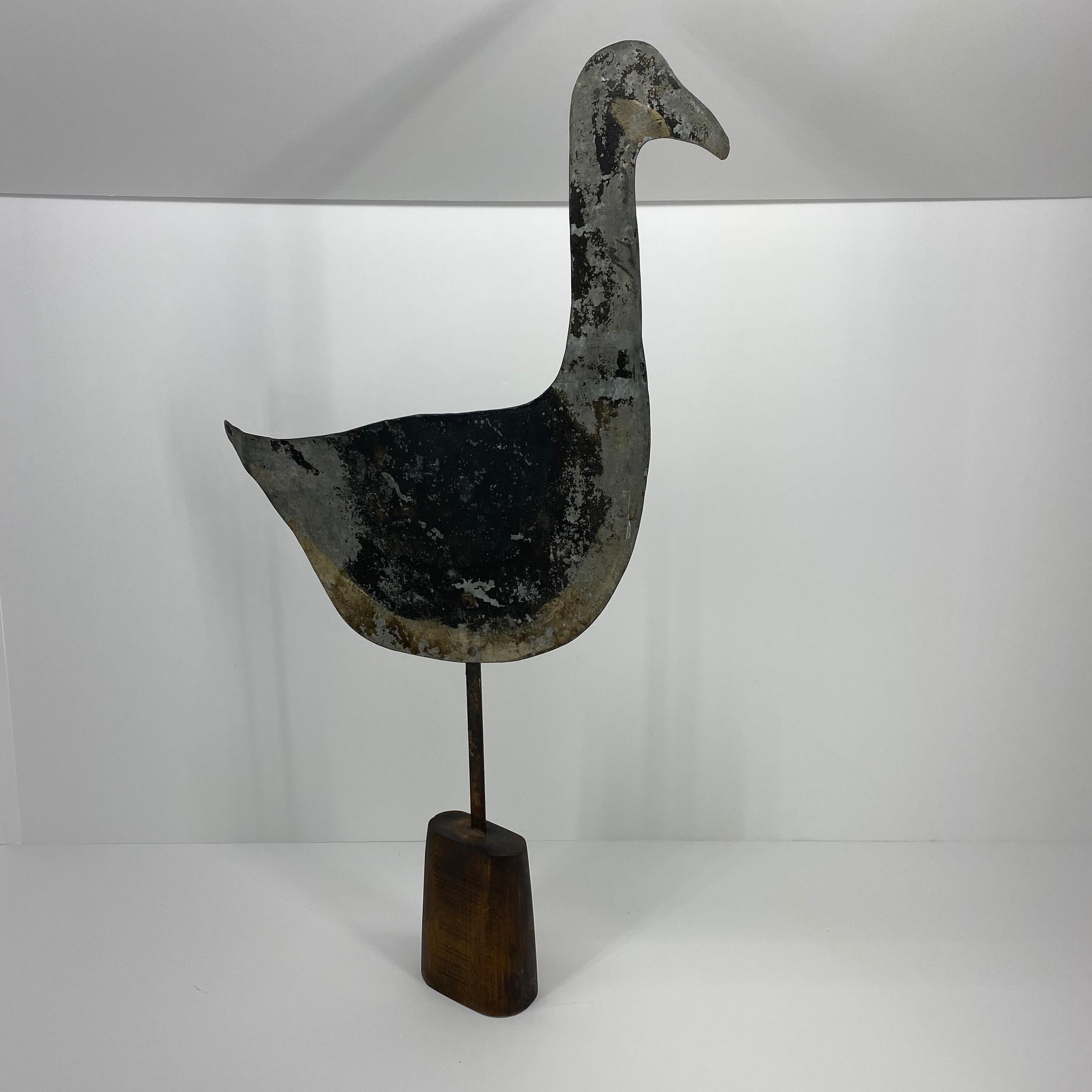 metal goose sculpture