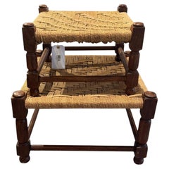 American Vintage Wooden Woven Rope Chair (Large)