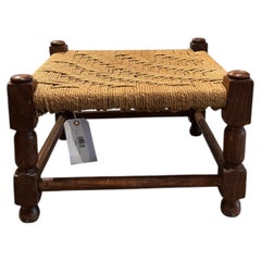 American Vintage Wooden Woven Rope Chair (Small)