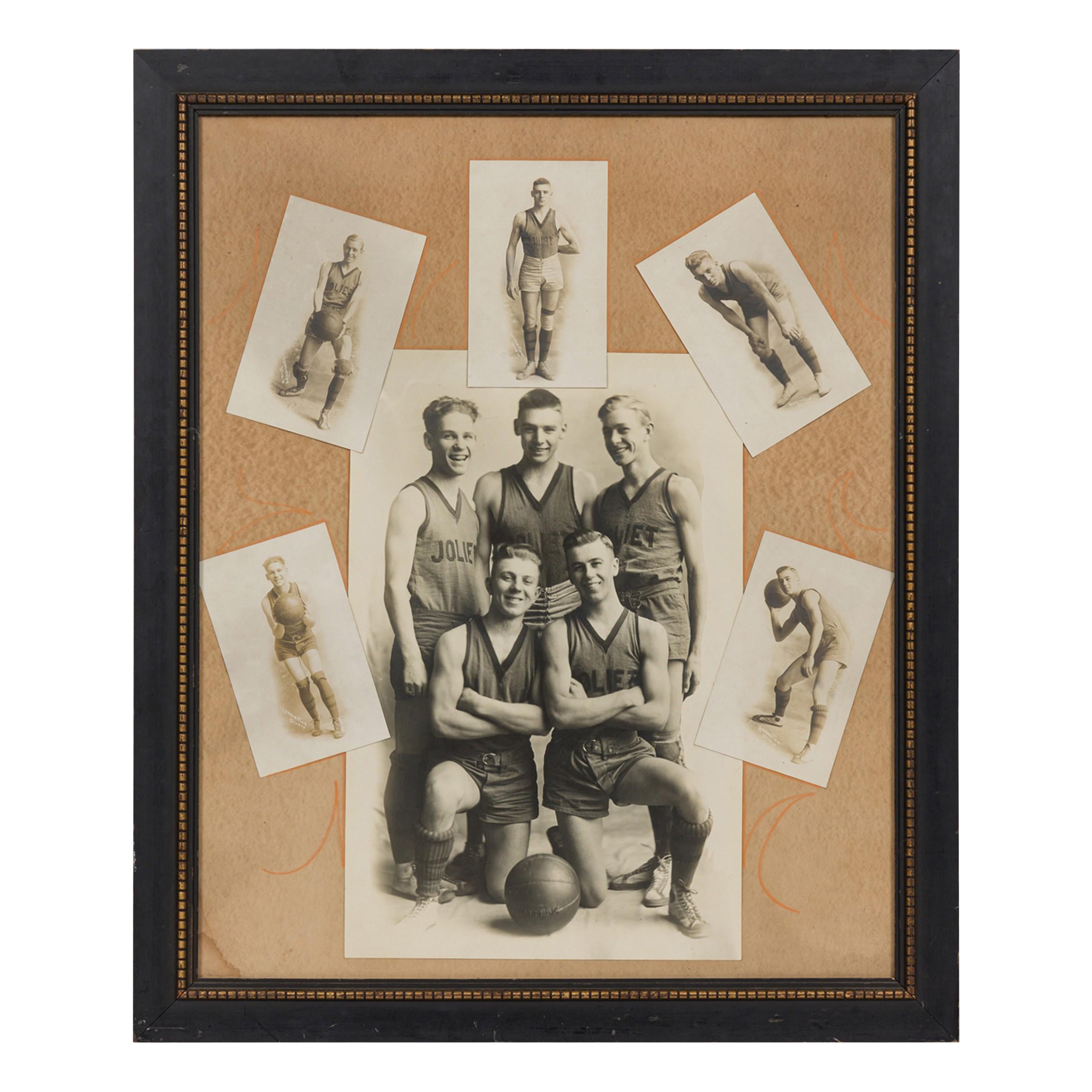 Montaje fotográfico del equipo de baloncesto juvenil American Vintage