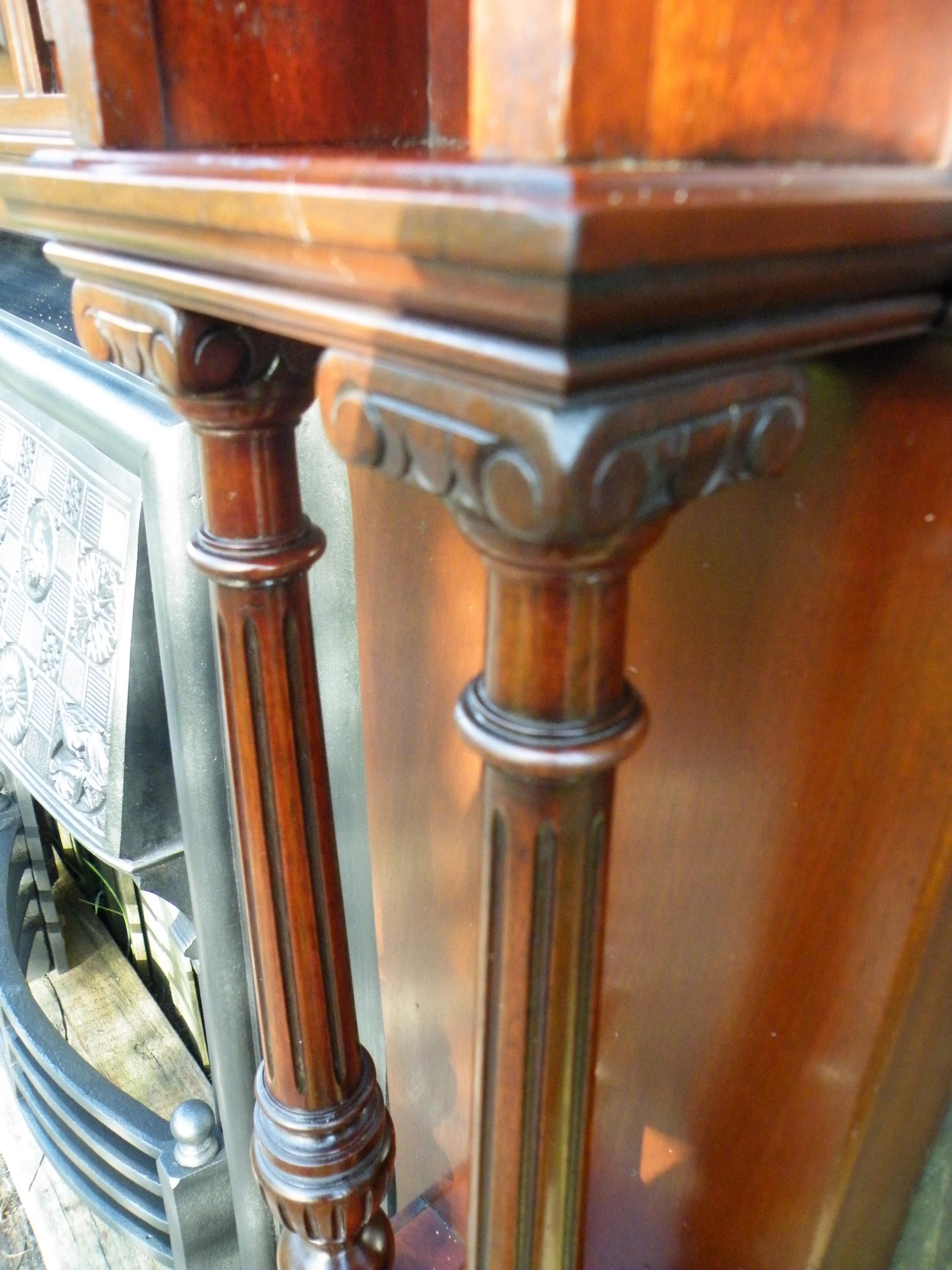English American Walnut 1880s Fireplace Mantel with Victorian Aesthetic Movement Insert For Sale