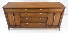 American Walnut 6 Drawers Two Doors Compartment 67" Long Dresser Credenza MINT