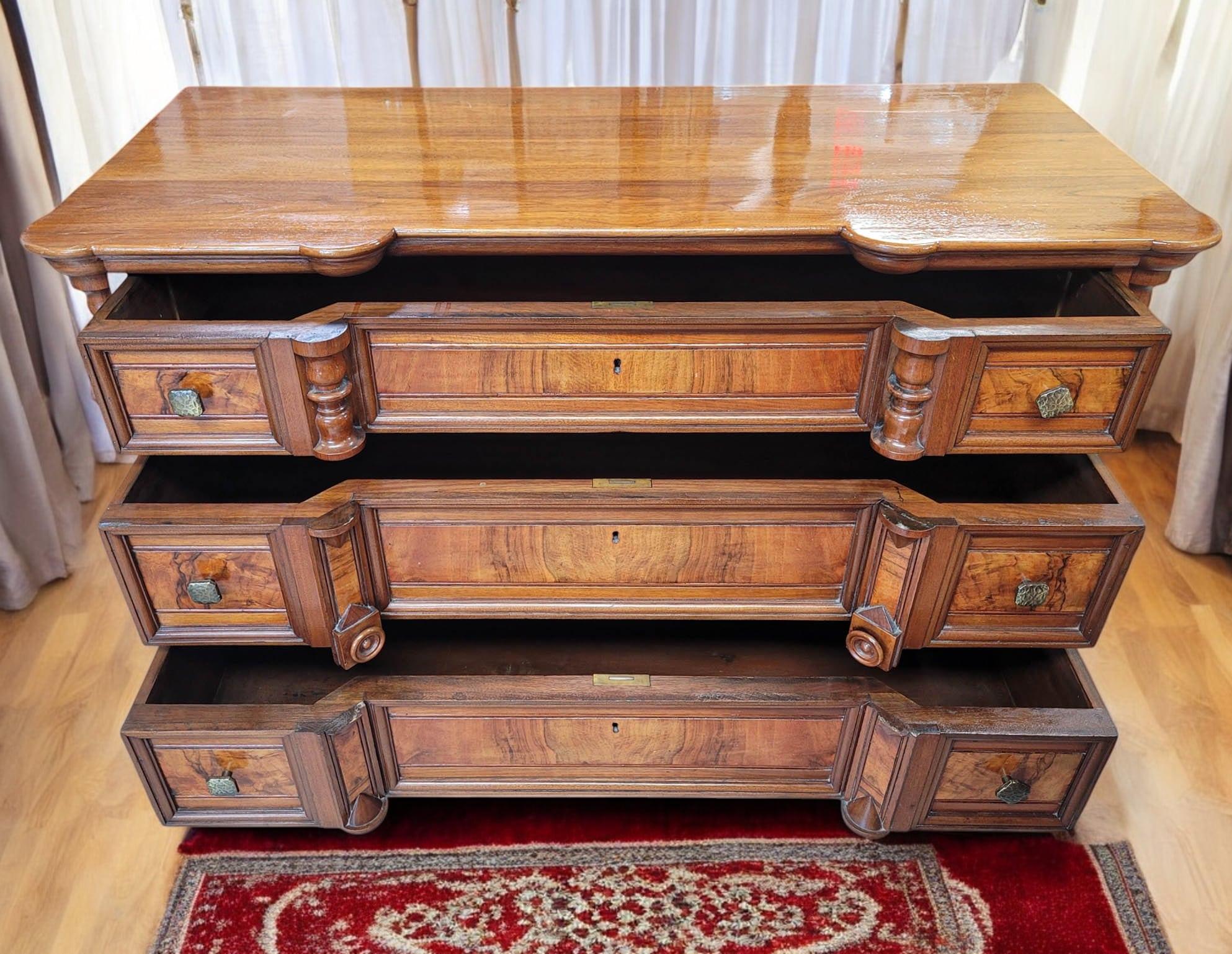 American Walnut Block Front Chest of Drawers For Sale 3