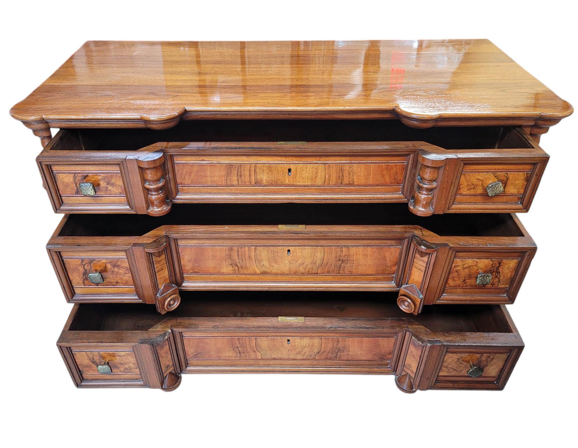 American Walnut Block Front Chest of Drawers For Sale 7