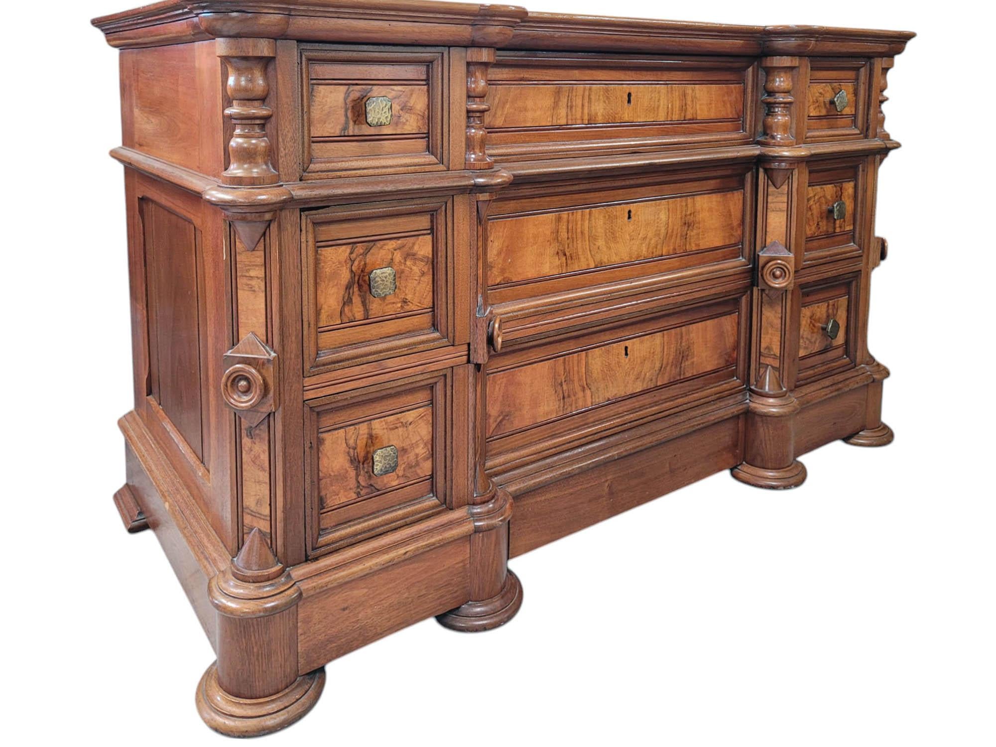 American Walnut Block Front Chest of Drawers For Sale 8