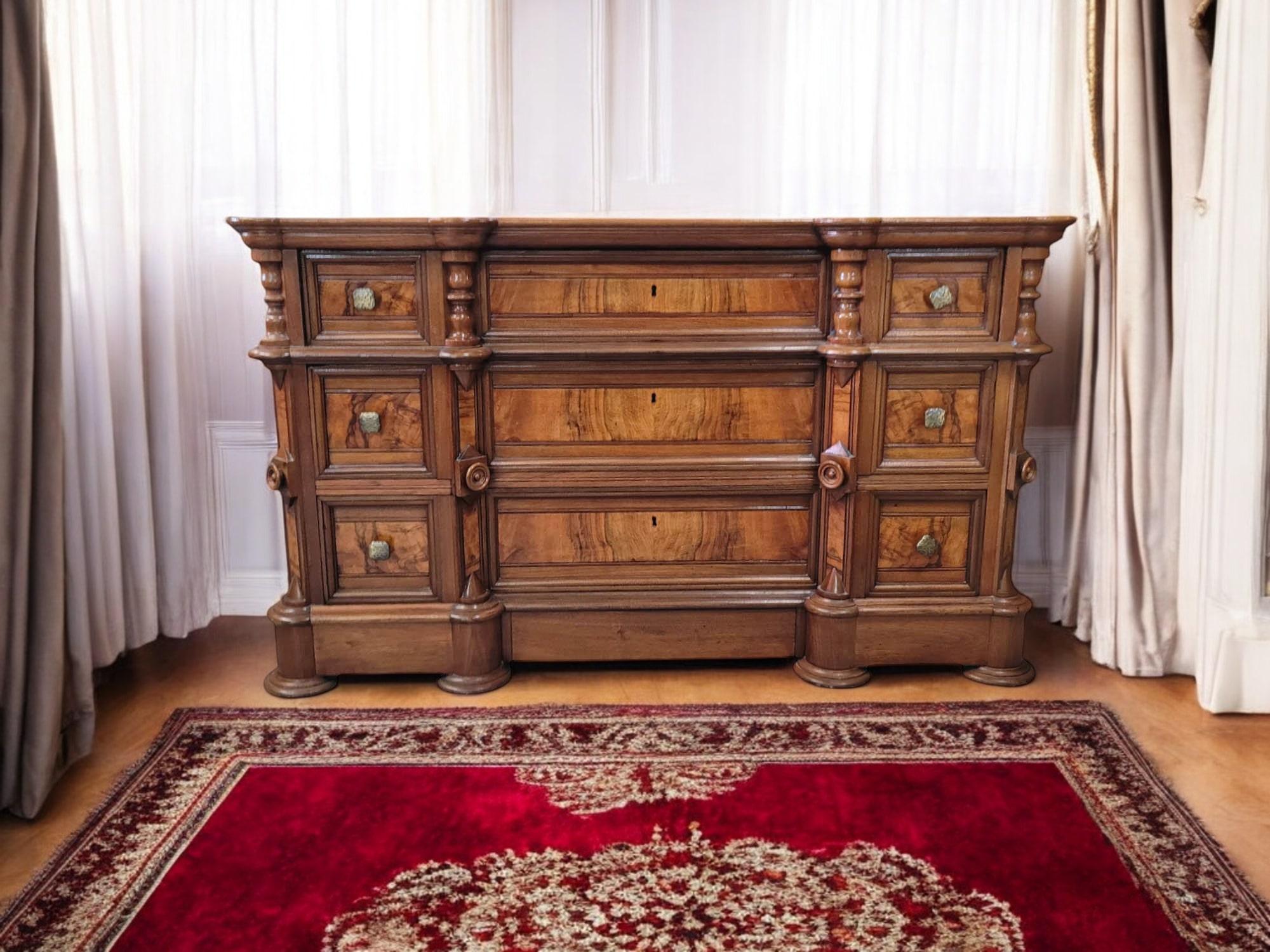Hand-Crafted American Walnut Block Front Chest of Drawers For Sale