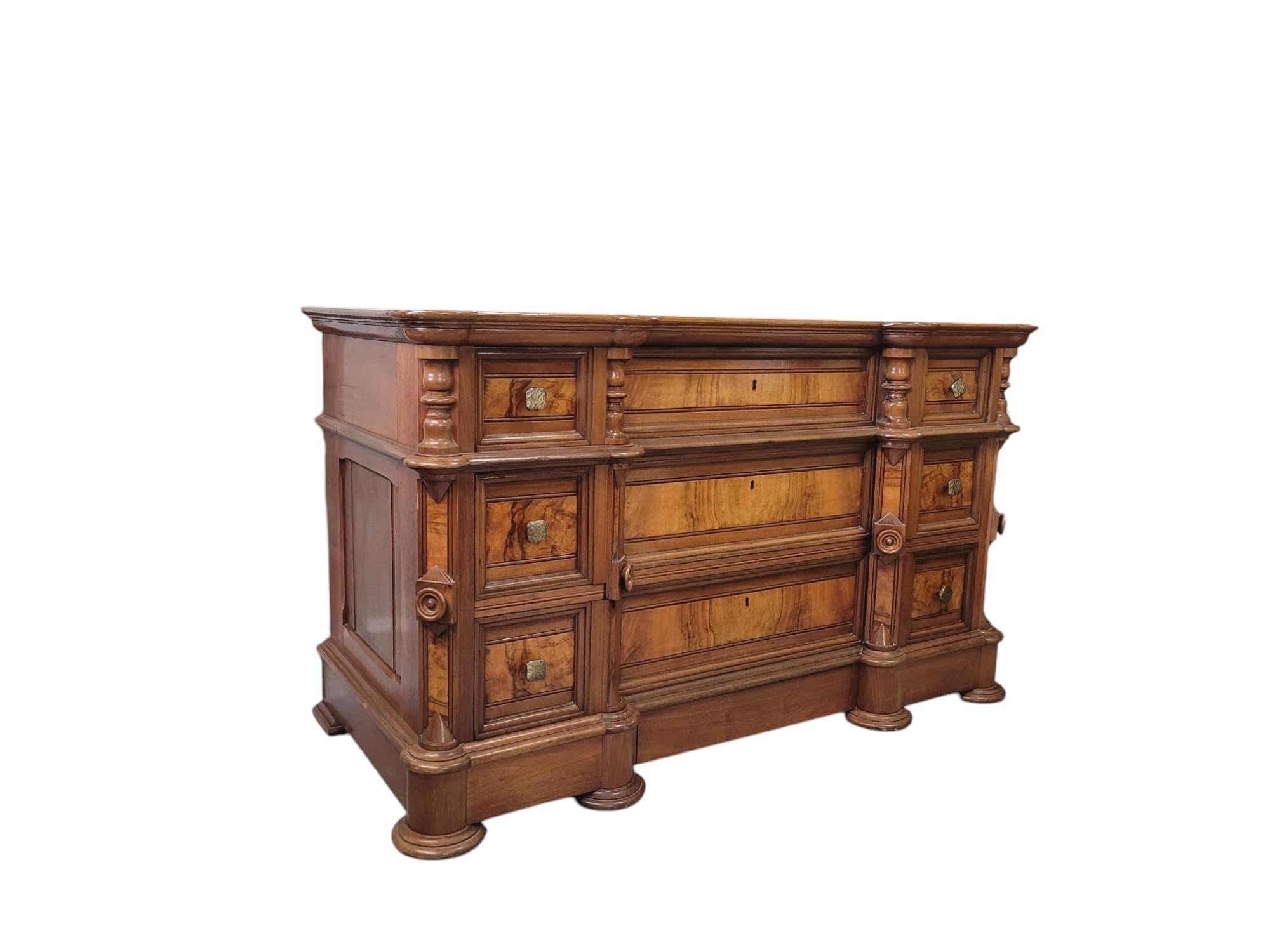 American Walnut Block Front Chest of Drawers For Sale 4