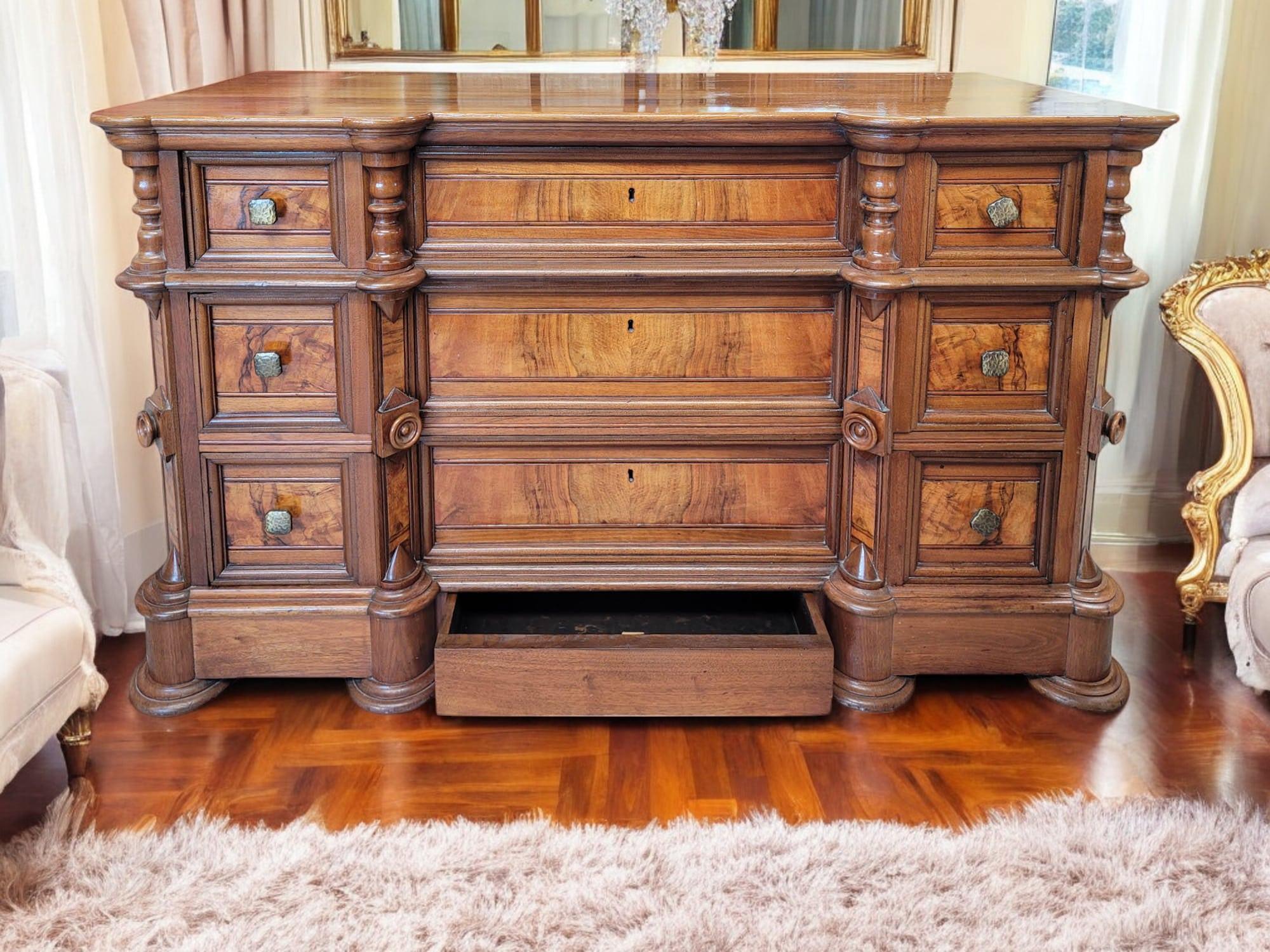 American Walnut Block Front Chest of Drawers For Sale 2