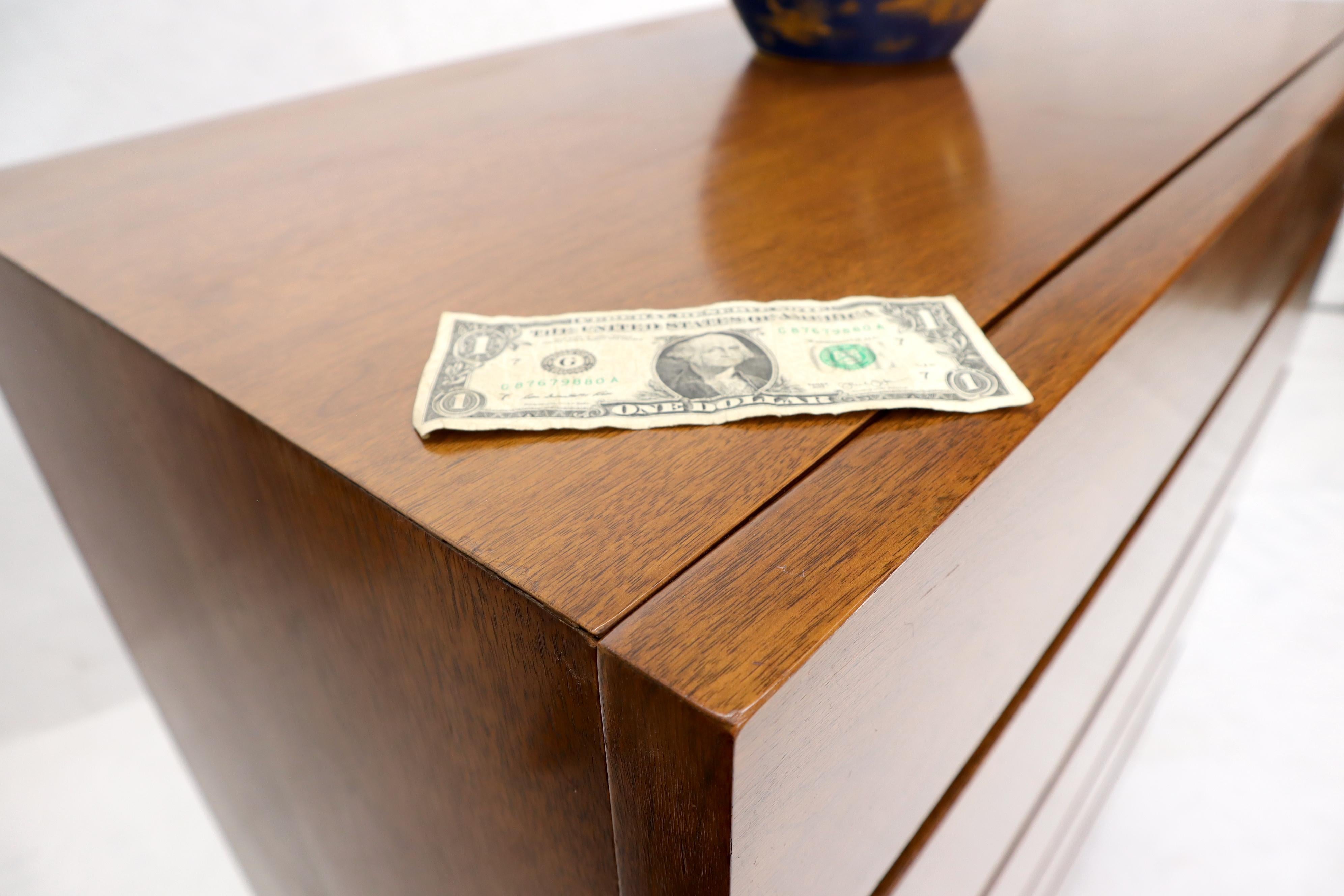 American Walnut Block Front Drawers High Chest Dresser American of Martinsville For Sale 7