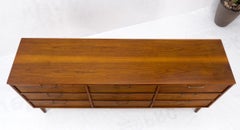 American Walnut Burl Mid-Century Modern 9 Drawers Dresser Credenza Cabinet MINT!