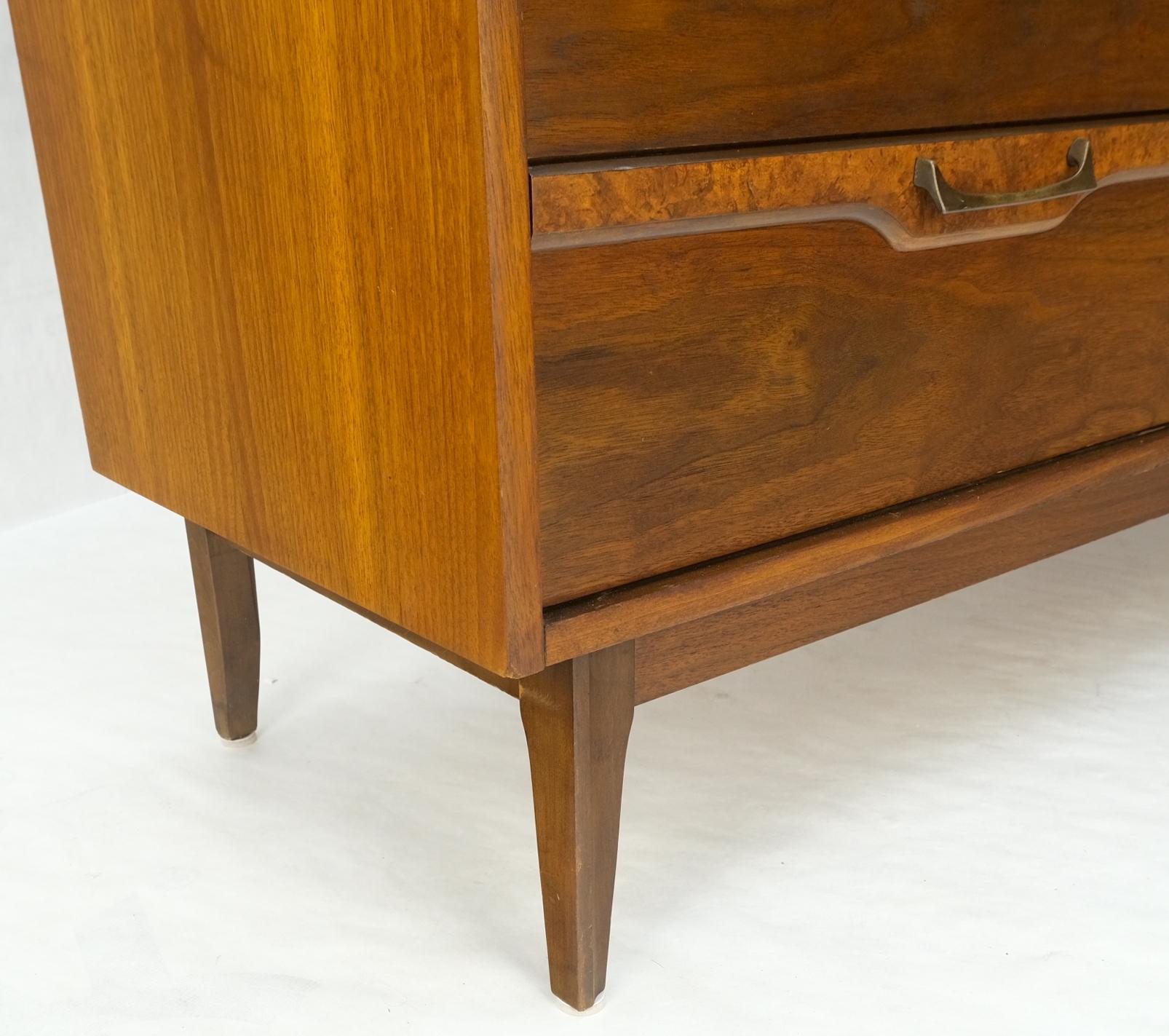 American Walnut Burl Mid-Century Modern 9 Drawers Dresser Credenza Cabinet MINT! For Sale 2