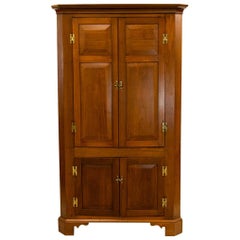 American Walnut Corner Cupboard