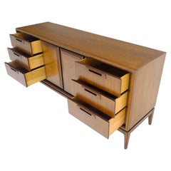 American Walnut Danish Mid Century Modern 6 Drawer Two Doors Compartment Dresser