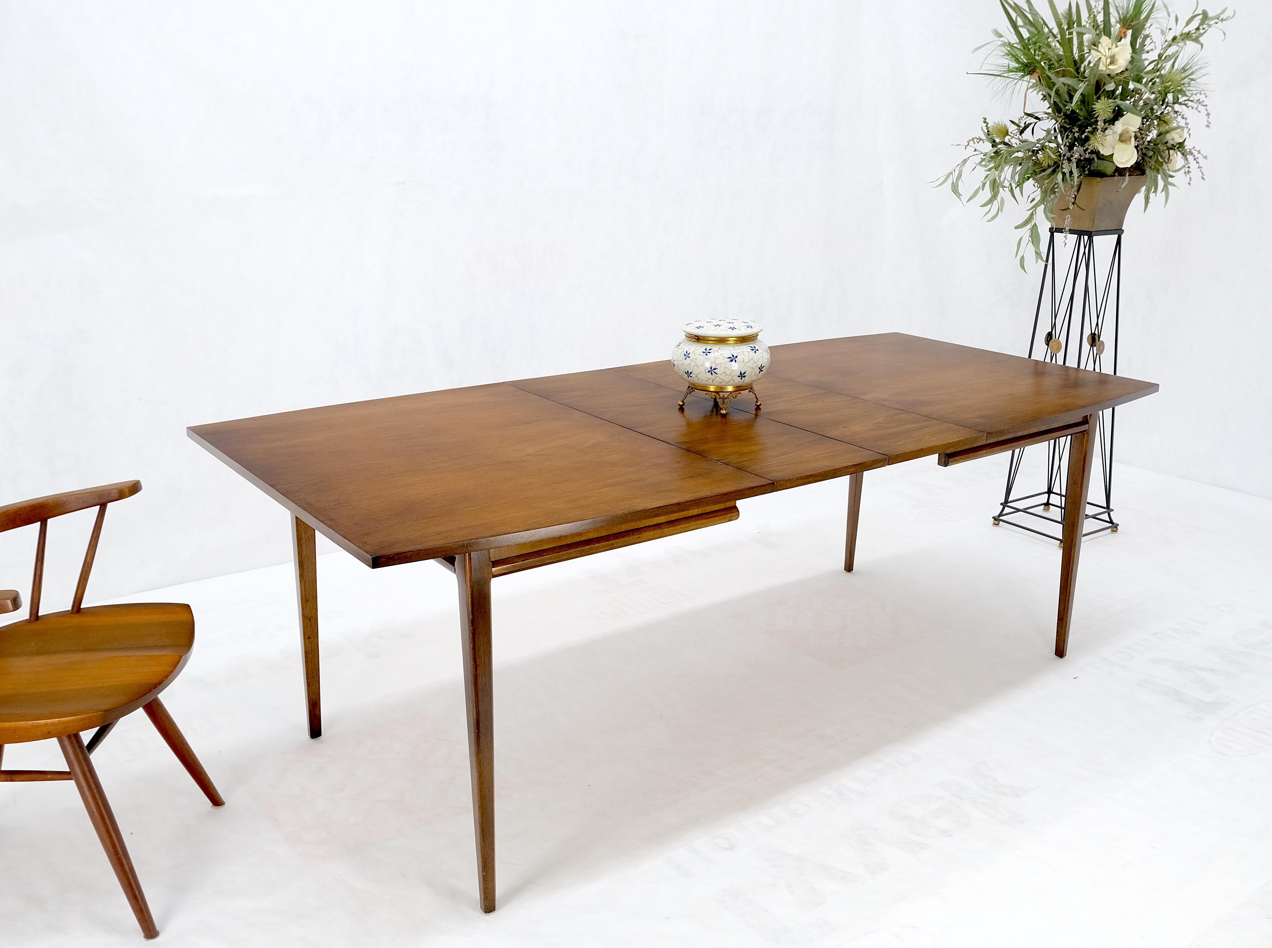 American Walnut Danish Mid Century Modern Style Dining Table 2 Extension Boards  For Sale 7