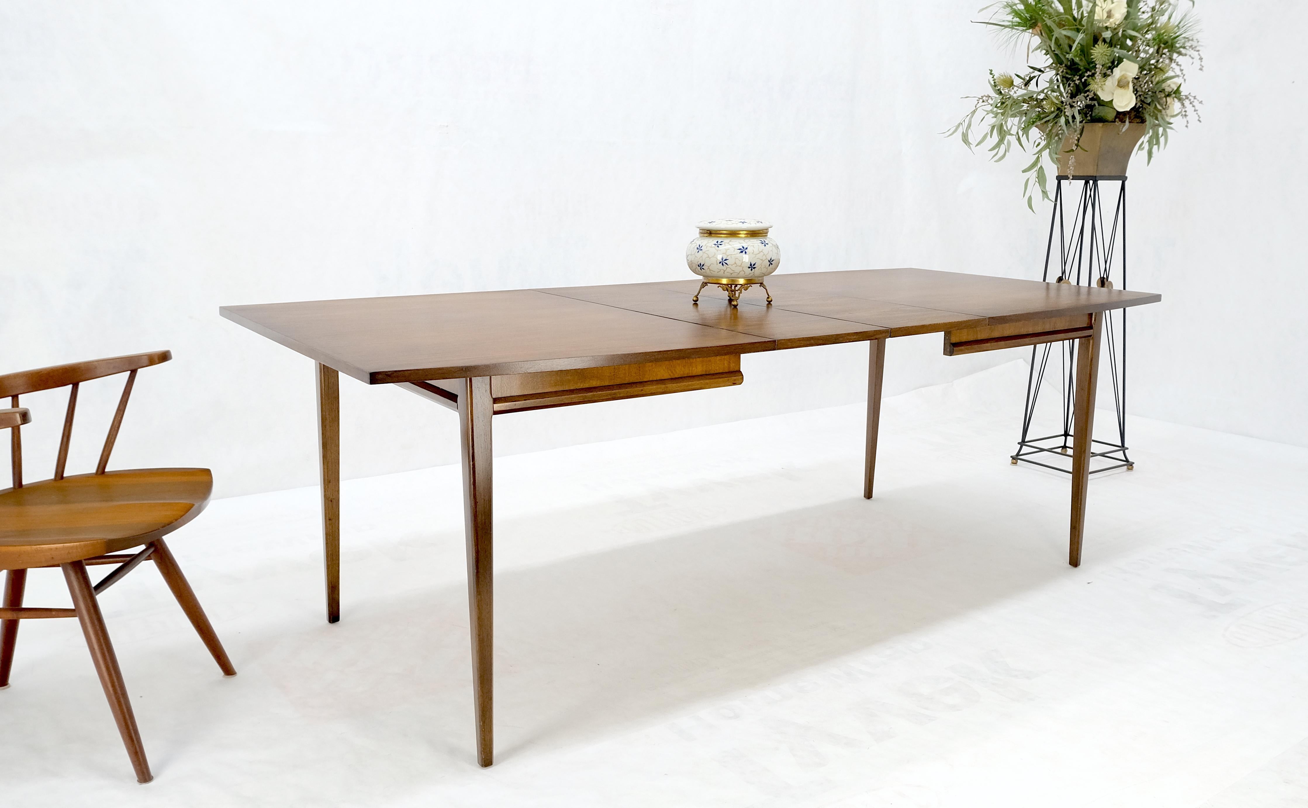 American Walnut Danish Mid Century Modern Style Dining Table 2 Extension Boards  For Sale 8