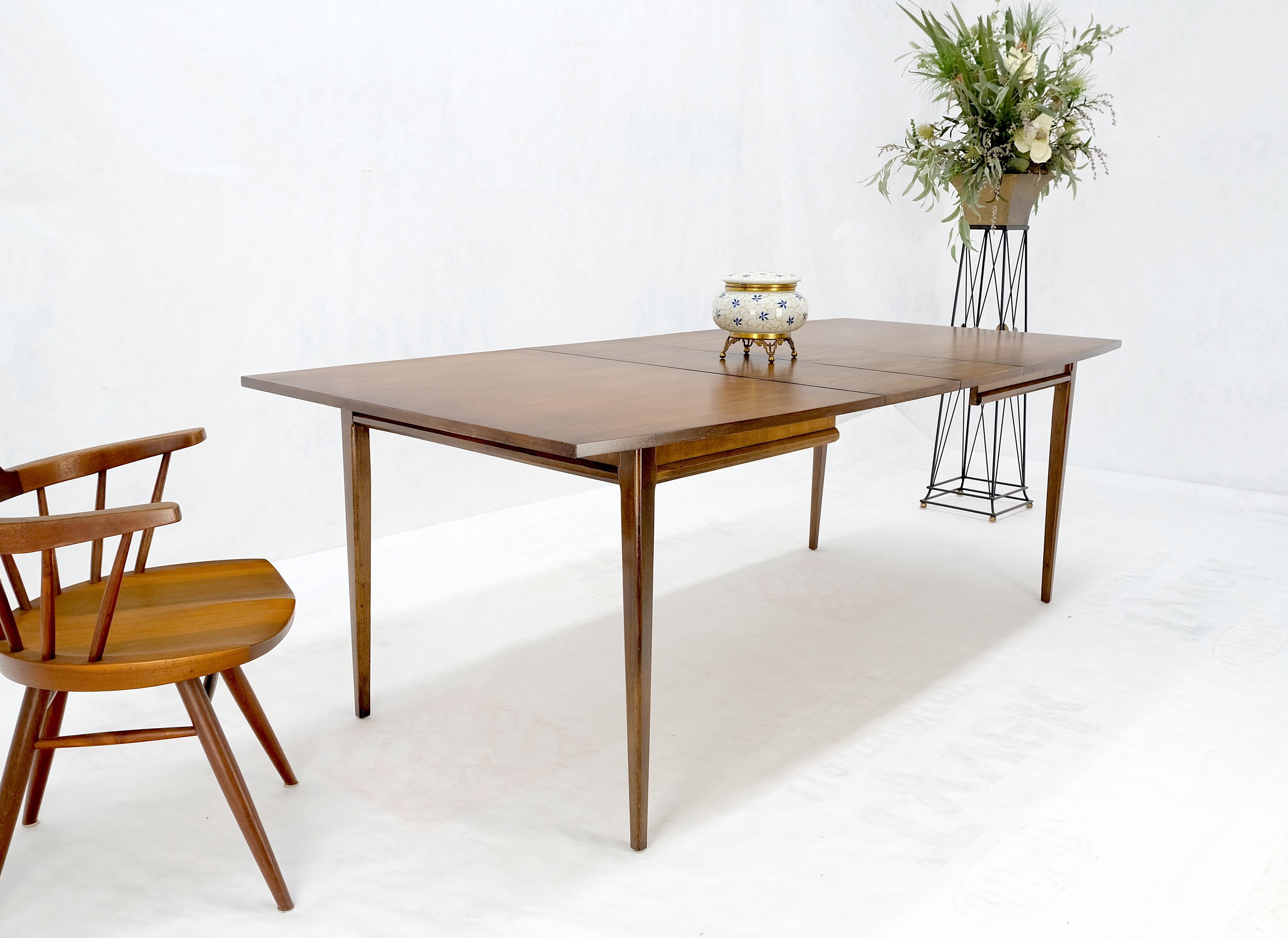 American Walnut Danish Mid Century Modern Style Dining Table 2 Extension Boards  For Sale 9