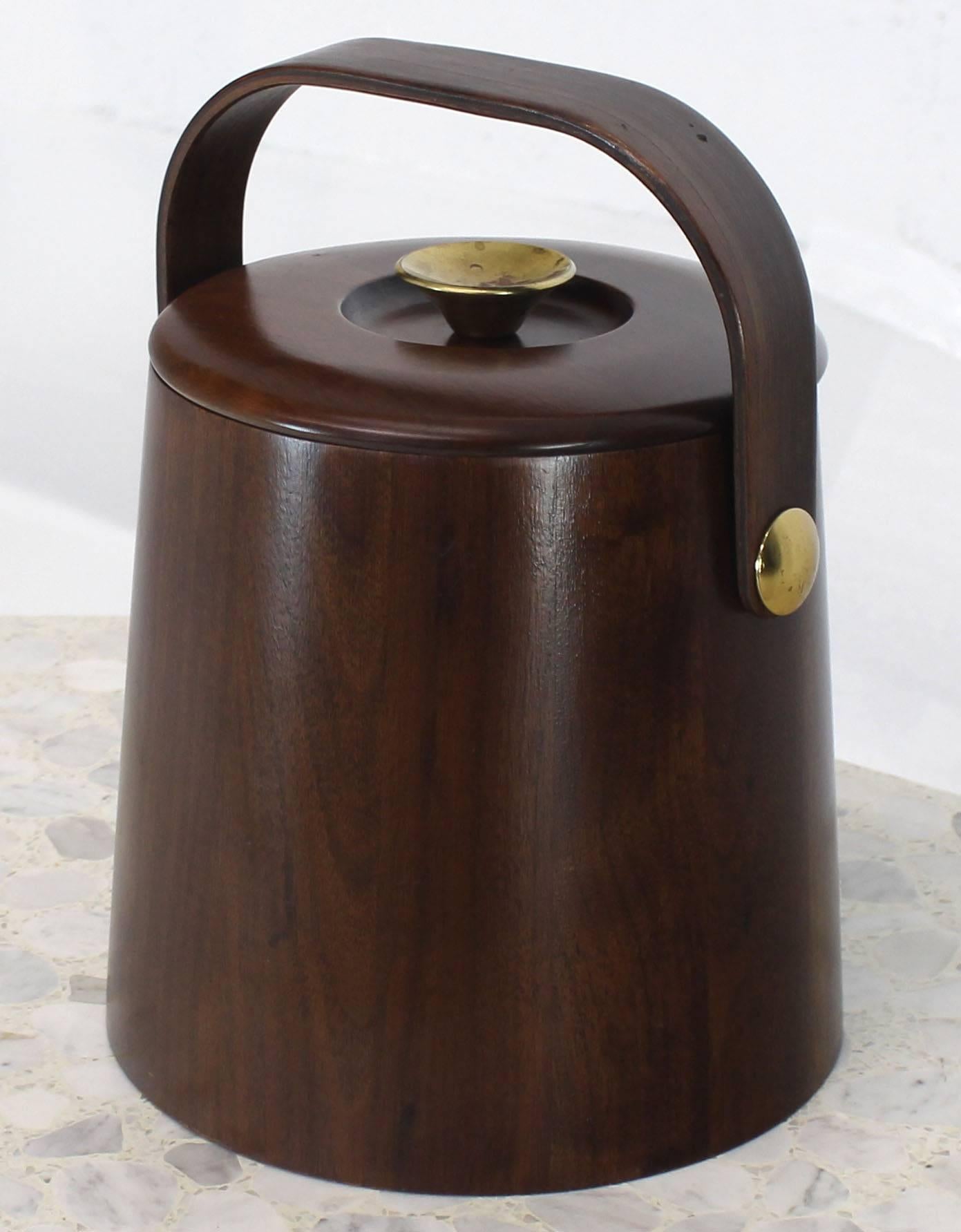 Mid-Century Modern American Walnut Danish Modern Style Ice Bucket with Lid For Sale