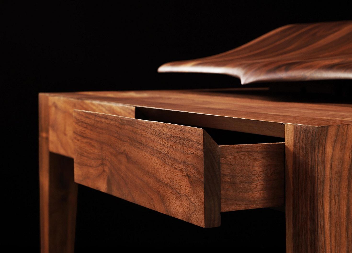 Designer Walnut Desks American Walnut Desk Offered with Two Drawers For Sale at 1stDibs
