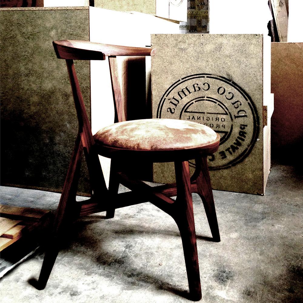 American Walnut Dining Chair Made to Order in Leather In New Condition In New York, NY