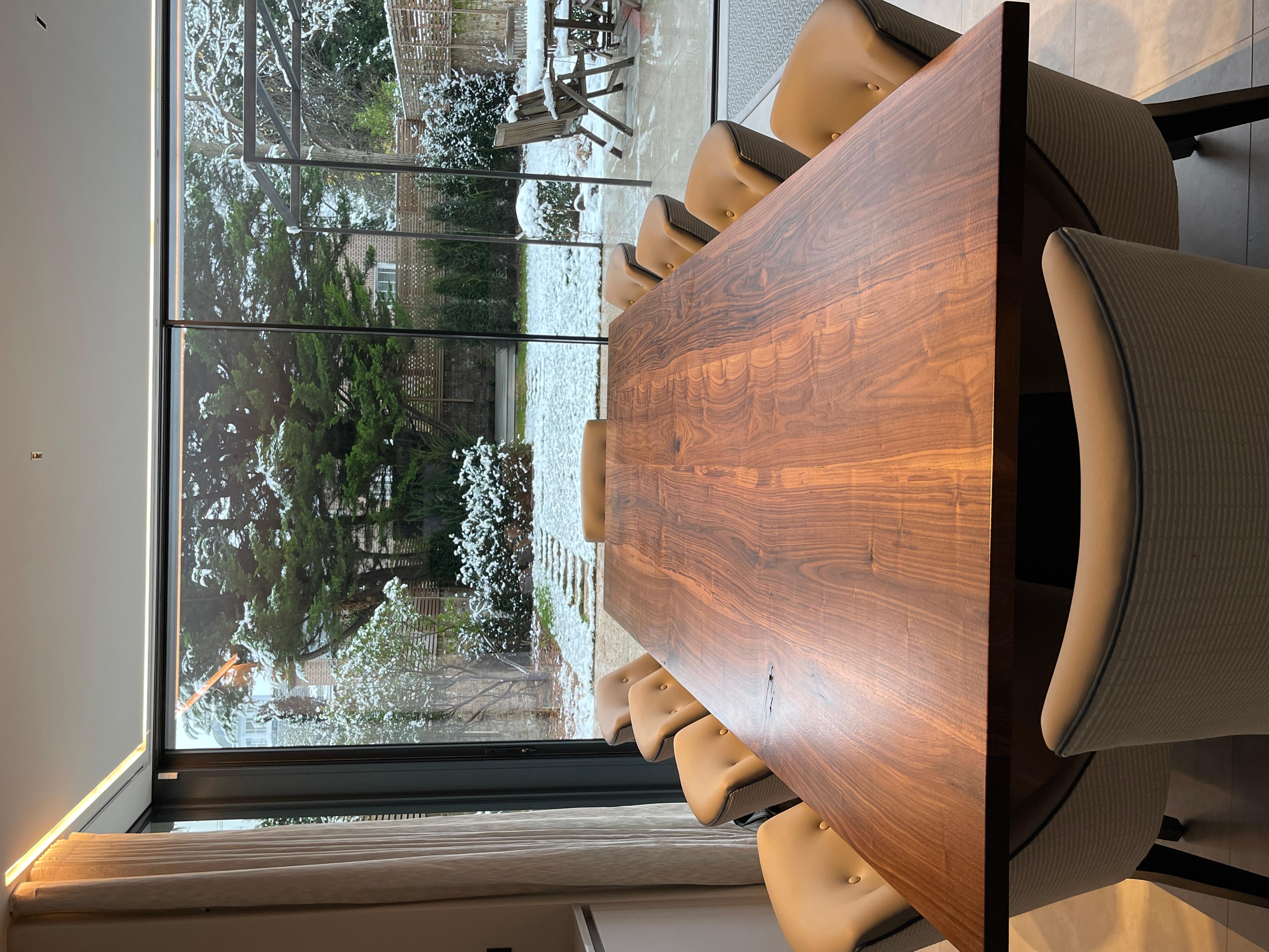 Post-Modern American Walnut Dining Table For Sale
