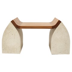 American Walnut, Granito Stone Traaf Bench Small by Tim Vranken