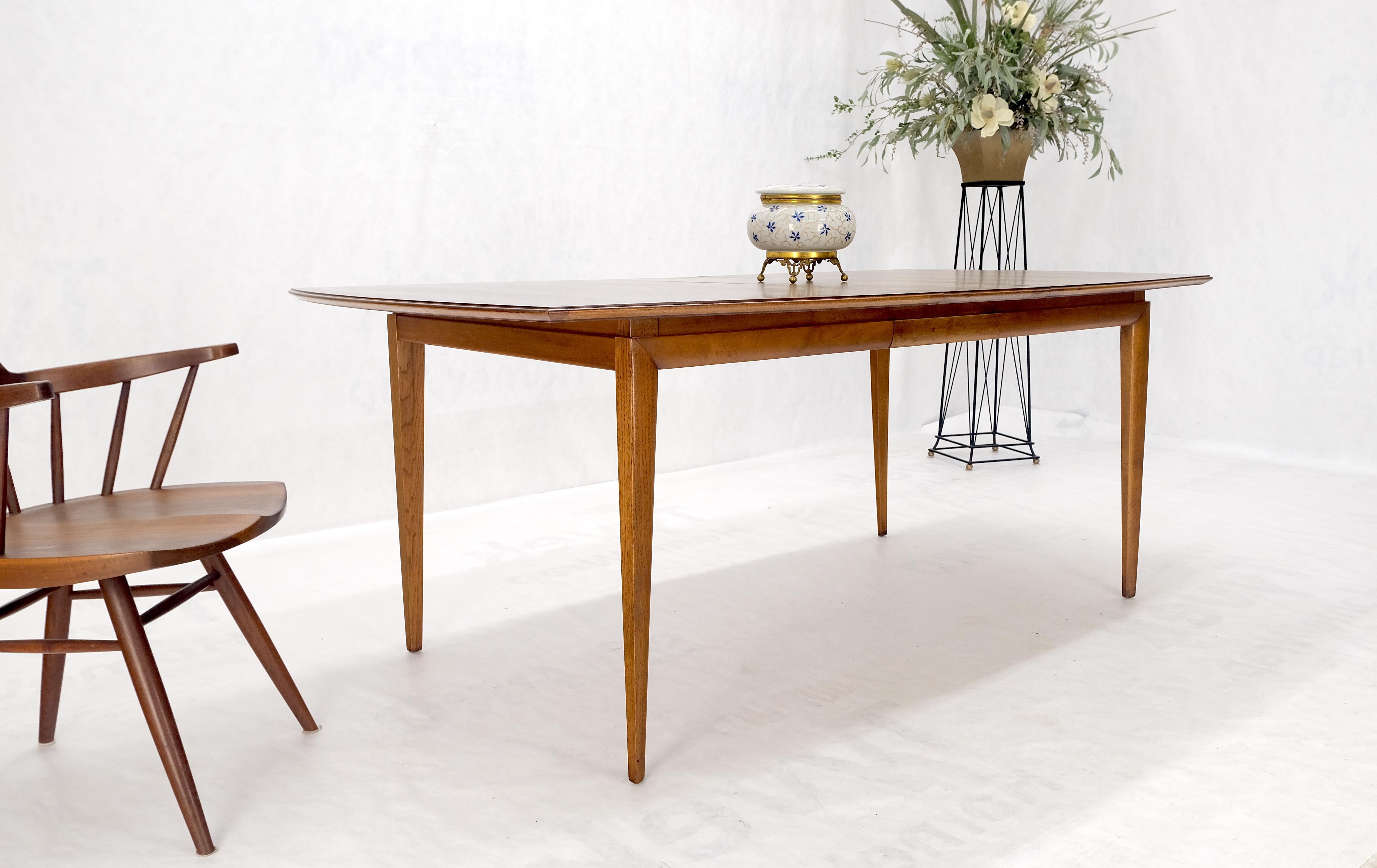 American Walnut Mid Century Modern Boat Shape Dining Table 1 Extension Leaf MINT For Sale 4