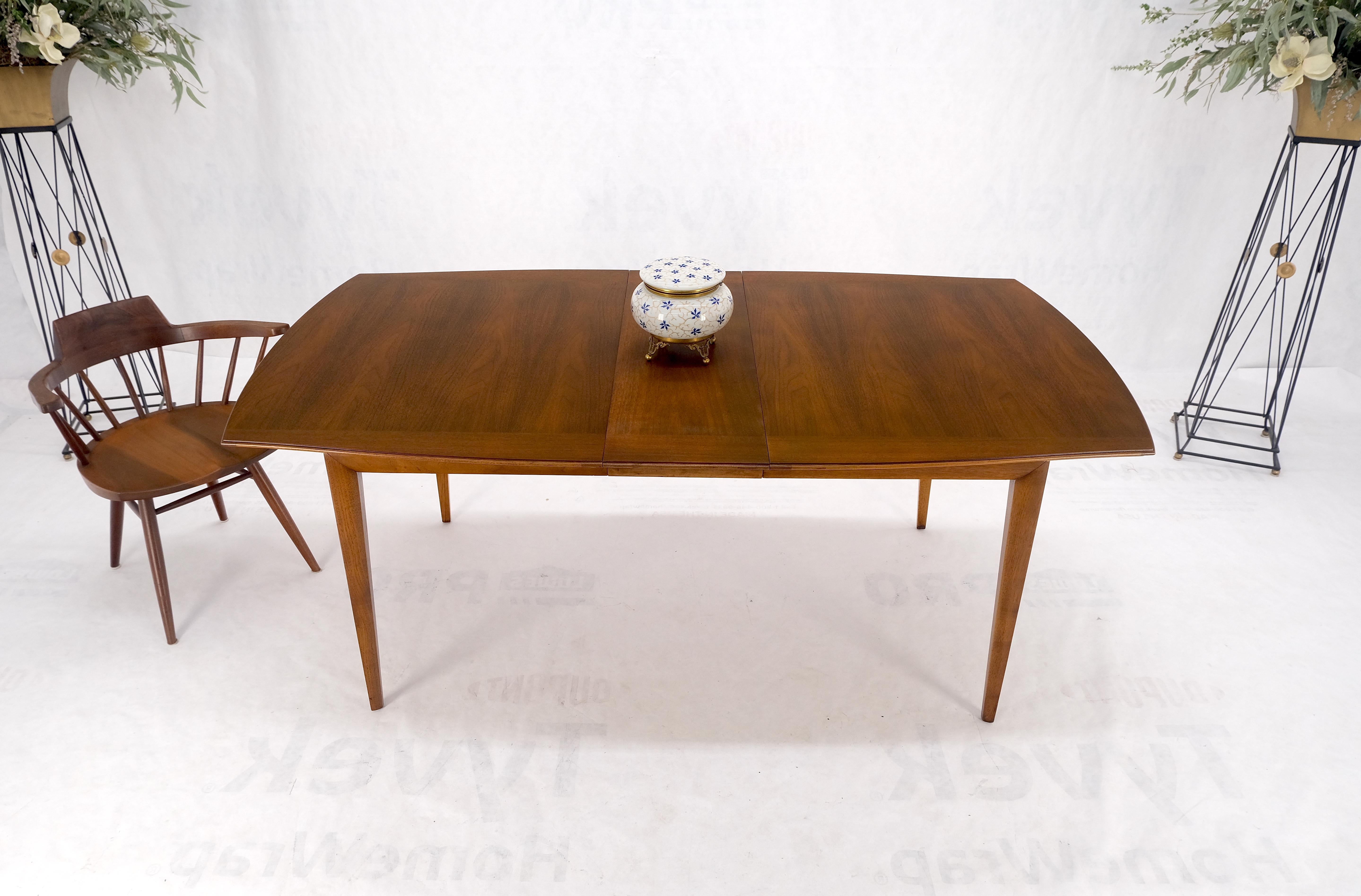 American Walnut Mid Century Modern Boat Shape Dining Table 1 Extension Leaf MINT For Sale 6
