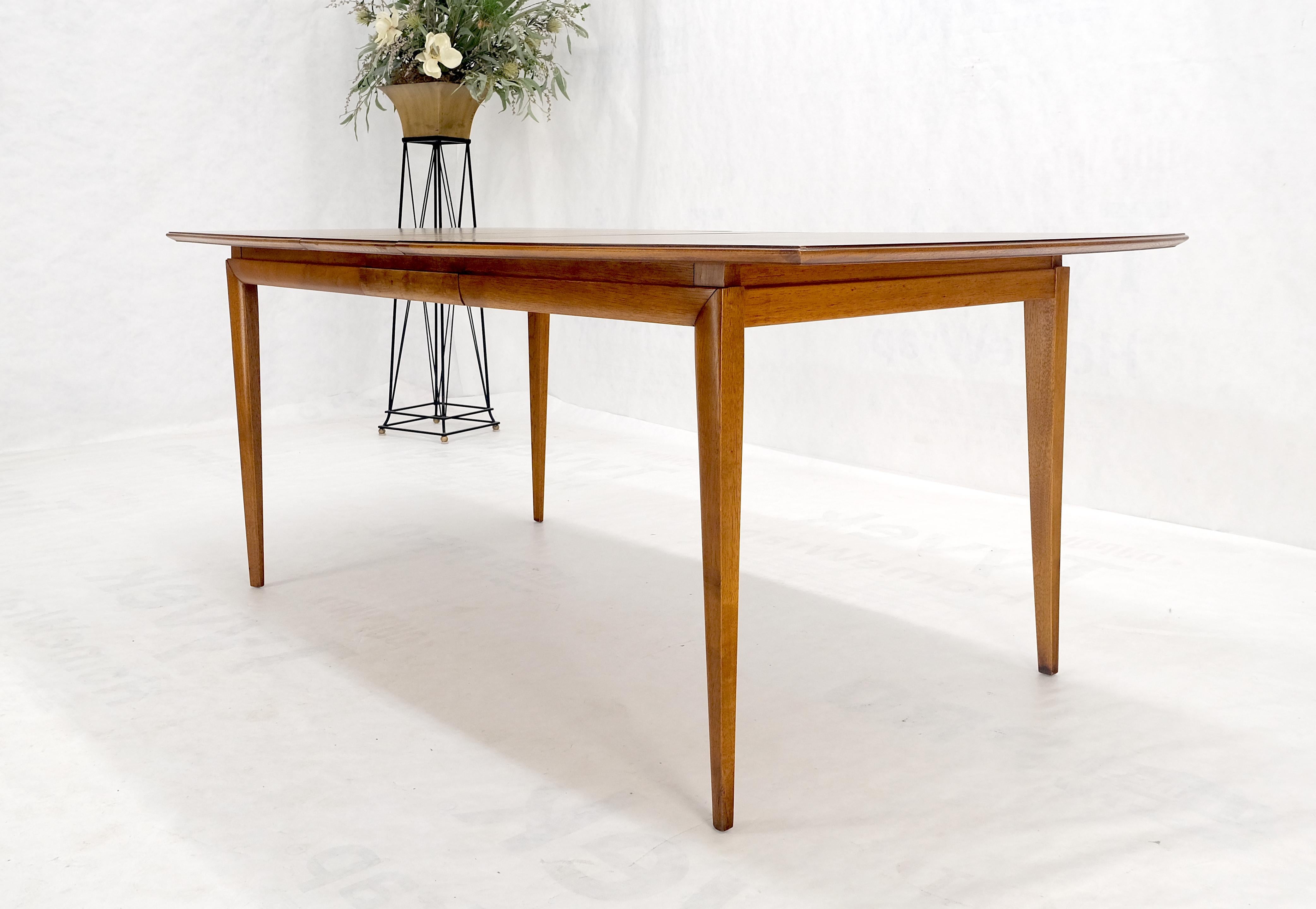 American Walnut Mid Century Modern Boat Shape Dining Table 1 Extension Leaf MINT For Sale 1