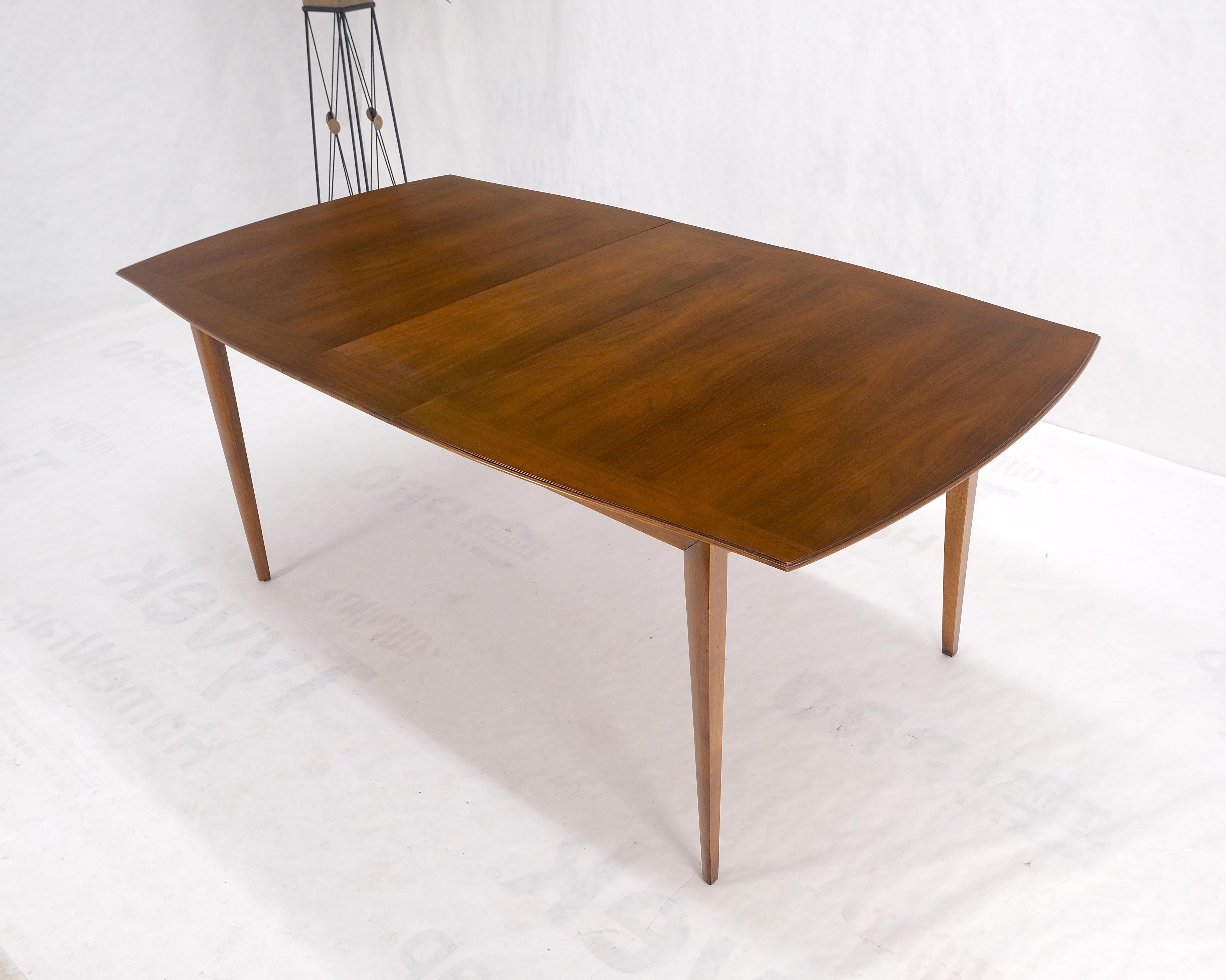 American Walnut Mid Century Modern Boat Shape Dining Table 1 Extension Leaf MINT For Sale 3