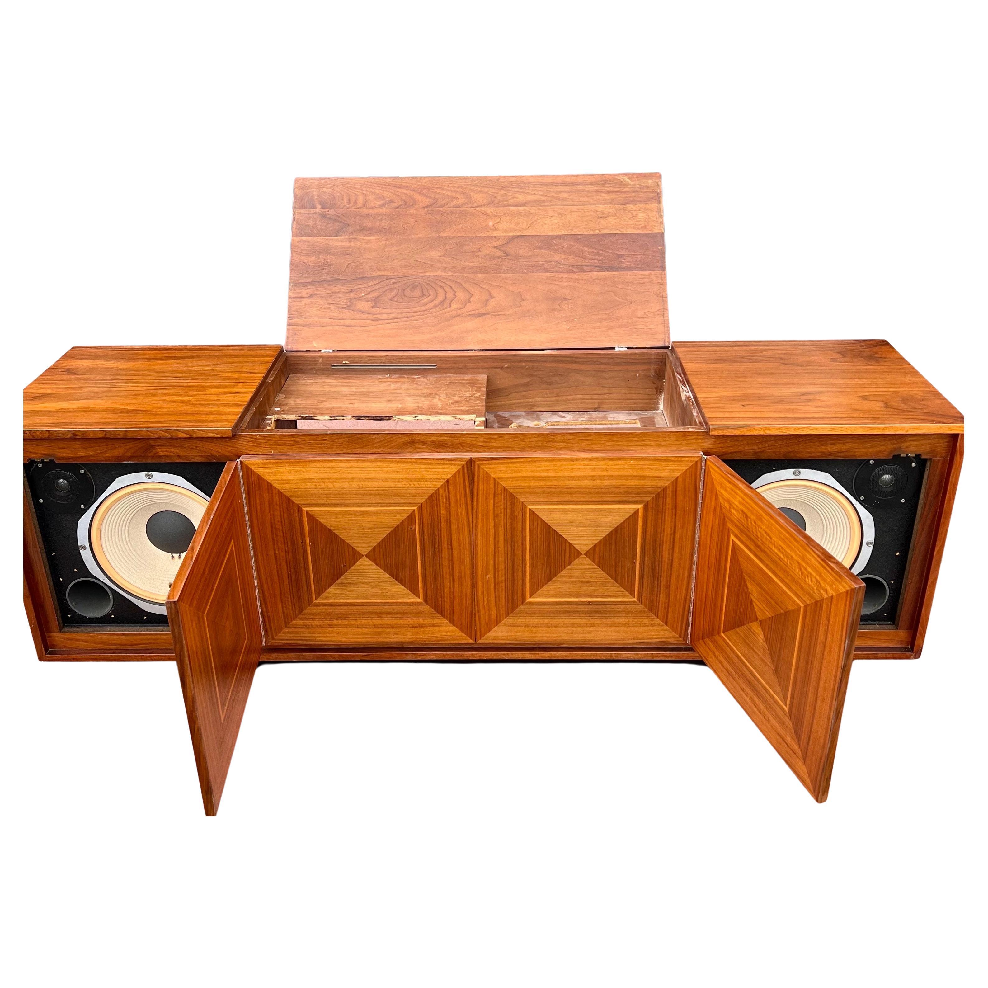 black stereo cabinet