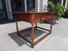 American Walnut One Drawer Pegged Strecther Table, Northeastern, N.C. Circa 1730